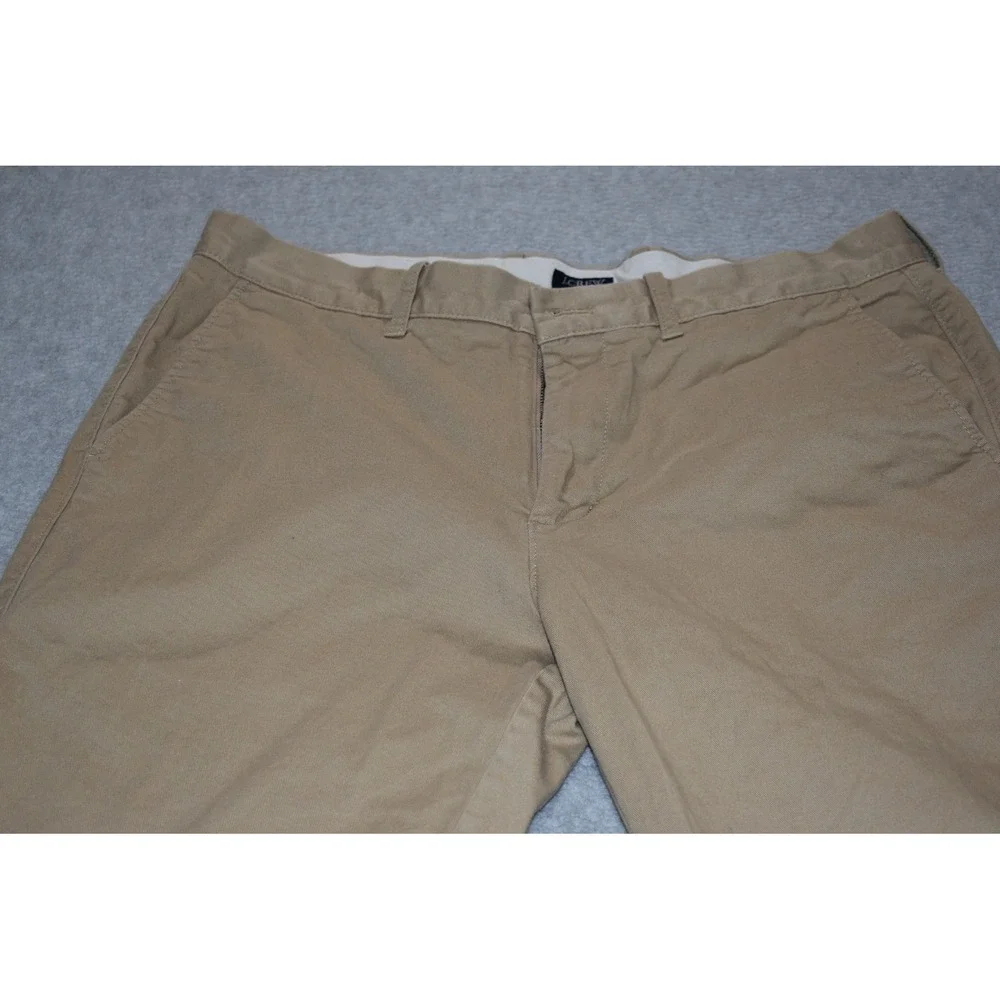 J.Crew Chino Pants Men 33x32 Tan Flex Straight Leg Cotton Blend - Picture 2 of 5